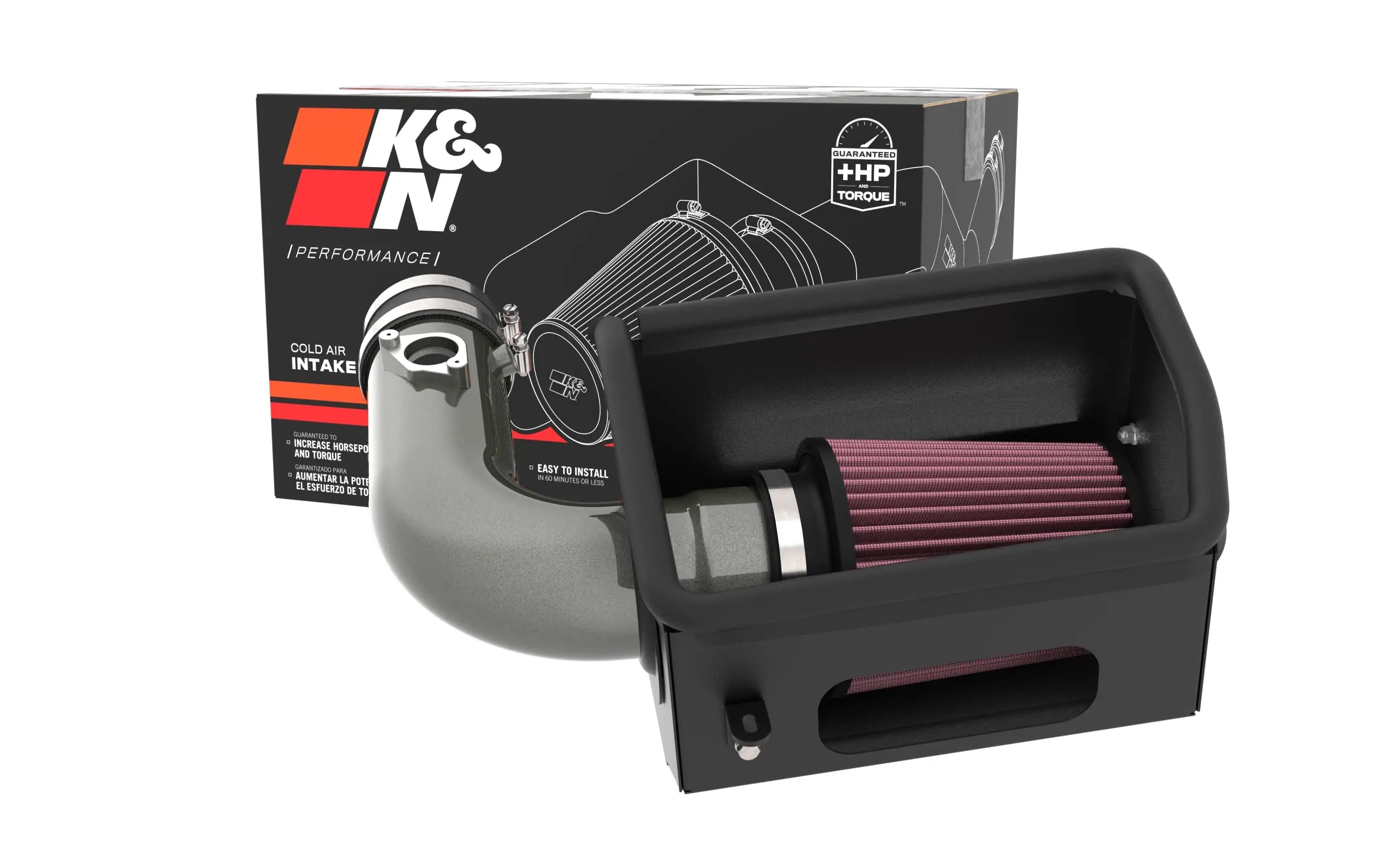 K&N cold air filter benefits with an intake system showcasing improved airflow and engine performance