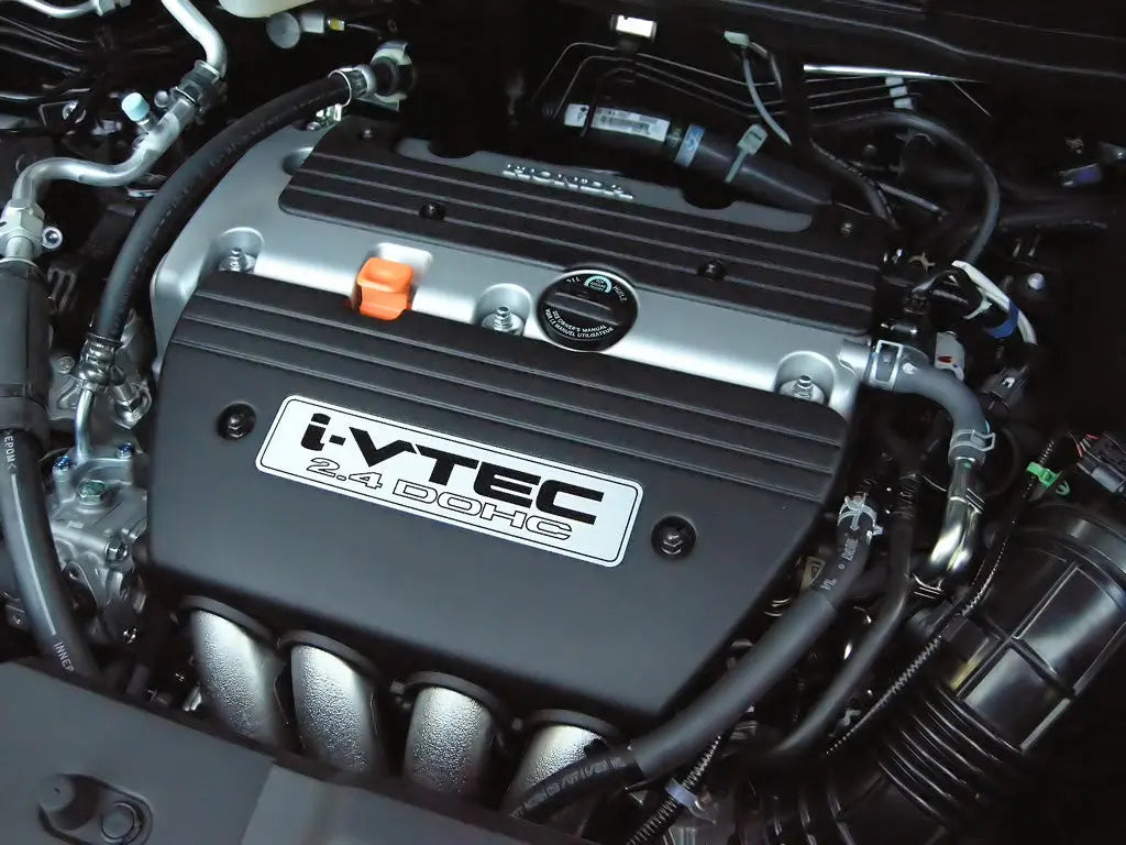 Detailed view of a Honda K24 engine highlighting components for a K24 performance mods guide