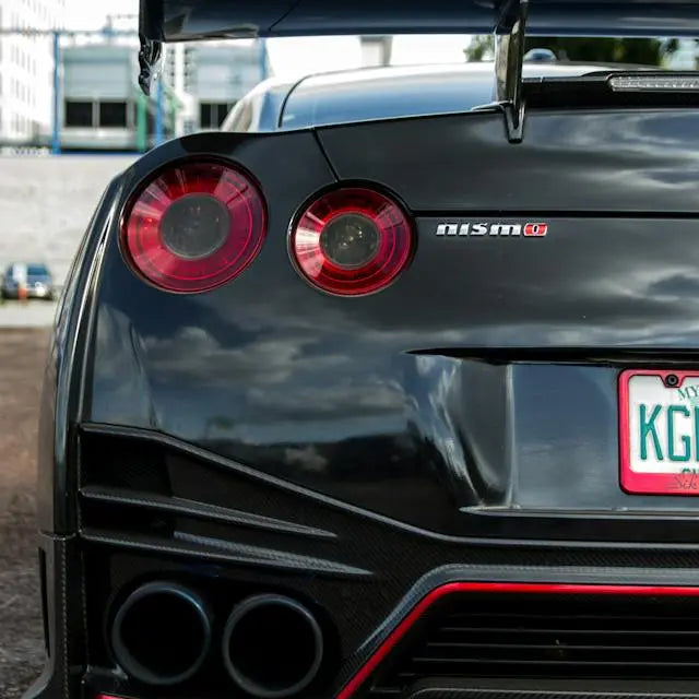 Nissan GT-R showcasing rear design features in the context of the history of Nissan cars