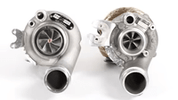 TunerGenix PTG 1000 M177.2 Turbo System showing front view of two turbochargers with metal turbine blades