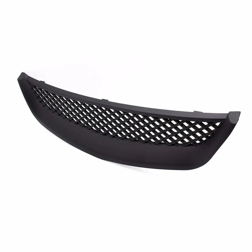TunerGenix Front Grille Racing Front Grille for Honda Civic Type R Black 01-03