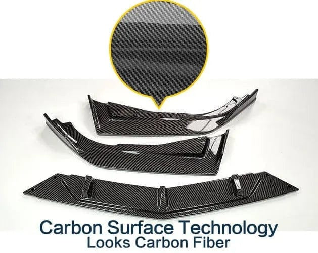 TunerGenix Front Splitter Carbon Surface Front Splitter Kit for Honda Accord 18-20 3Pcs