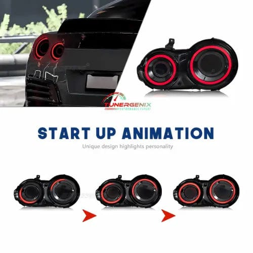 TunerGenix LED Tail Lights LED Animation DRL Tail Lights for Nissan GT-R R35 2007-2017