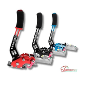 TunerGenix racing hydraulic handbrake in red black and blue with ergonomic handle and durable metal construction