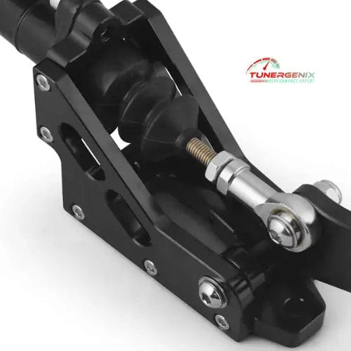 TunerGenix universal racing handbrake in black with adjustable mounting and durable metal construction