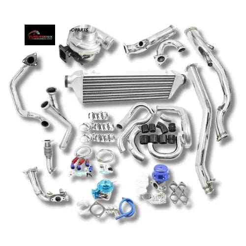 TunerGenix Nissan 350z turbocharger kit with intercooler and polished stainless steel pipes