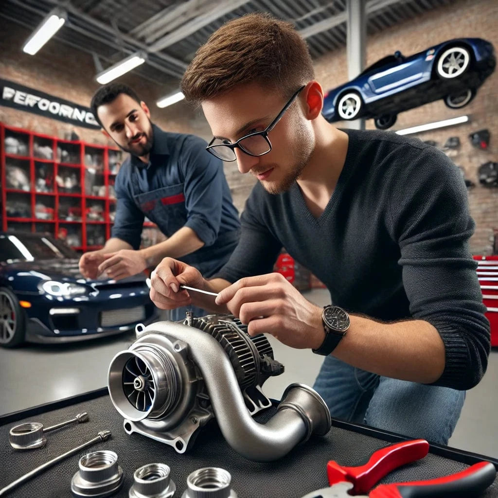 DALL_E_2025-02-08_16.19.41_-_A_customer_successfully_installing_a_new_performance_part_on_their_high-performance_sports_car_with_guidance_from_a_professional_mechanic._The_scene_t.webp