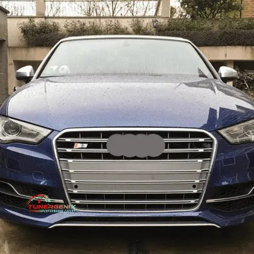 TunerGenix 2014-2016 Audi A3 custom grille in sleek silver finish for enhanced front styling
