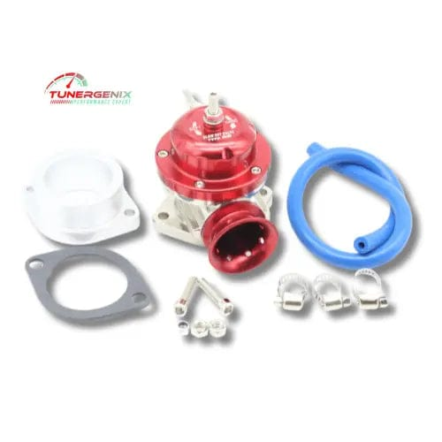 TunerGenix Acura RSX turbo kit components including wastegate and hoses for performance upgrades