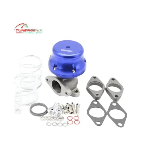 TunerGenix Honda S2000 Turbo Kit components including a blue wastegate and installation hardware