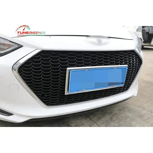 TunerGenix Hyundai Elantra honeycomb grille in sleek black design for enhanced front styling