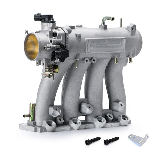 TunerGenix Intake Manifold Silver Aluminum Intake Manifold With 70mm Throttle Body And TPS 88-00 1.6L