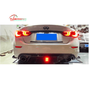 TunerGenix Rear Diffuser Carbon Fiber Rear Diffuser With LED for Infiniti Q50 14-17