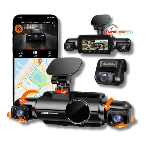 TunerGenix Dash Cam Dash Cam with 4 Channel 3K