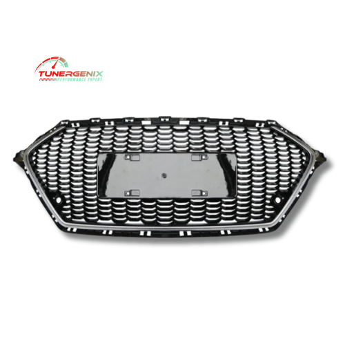 TunerGenix Front Grille Silver Honeycomb Front Grille for Hyundai Elantra 16-18