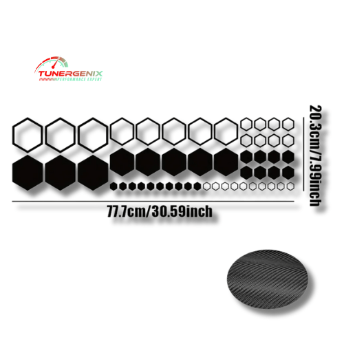 TunerGenix Vinyl Decal Carbon Fiber Black Honeycomb Vinyl Decal
