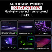 TunerGenix Interior Lights Kit 24 light sources / 18-20Accord Interior LED Bluetooth Light Kit for Honda Accord 18-22