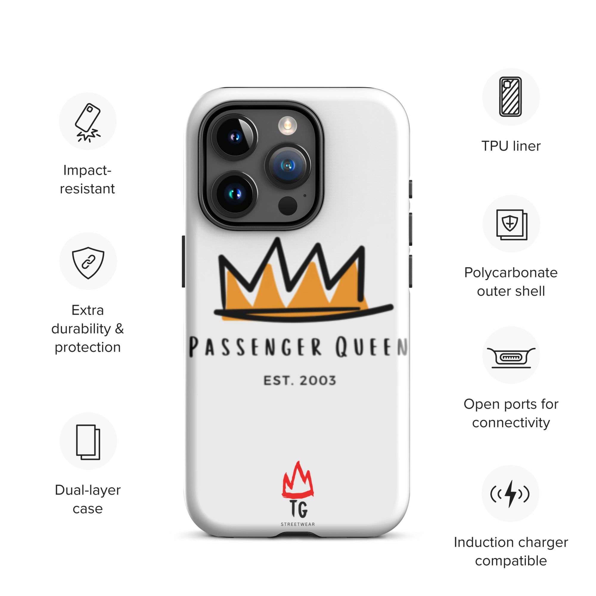 TunerGenix Glossy / iPhone 15 Pro Passenger Queen Tough Case for iPhone®