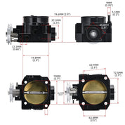 TunerGenix Throttle Body Racing Aluminum 70mm Throttle Body for Acura RSX DC5/Honda Civic SI