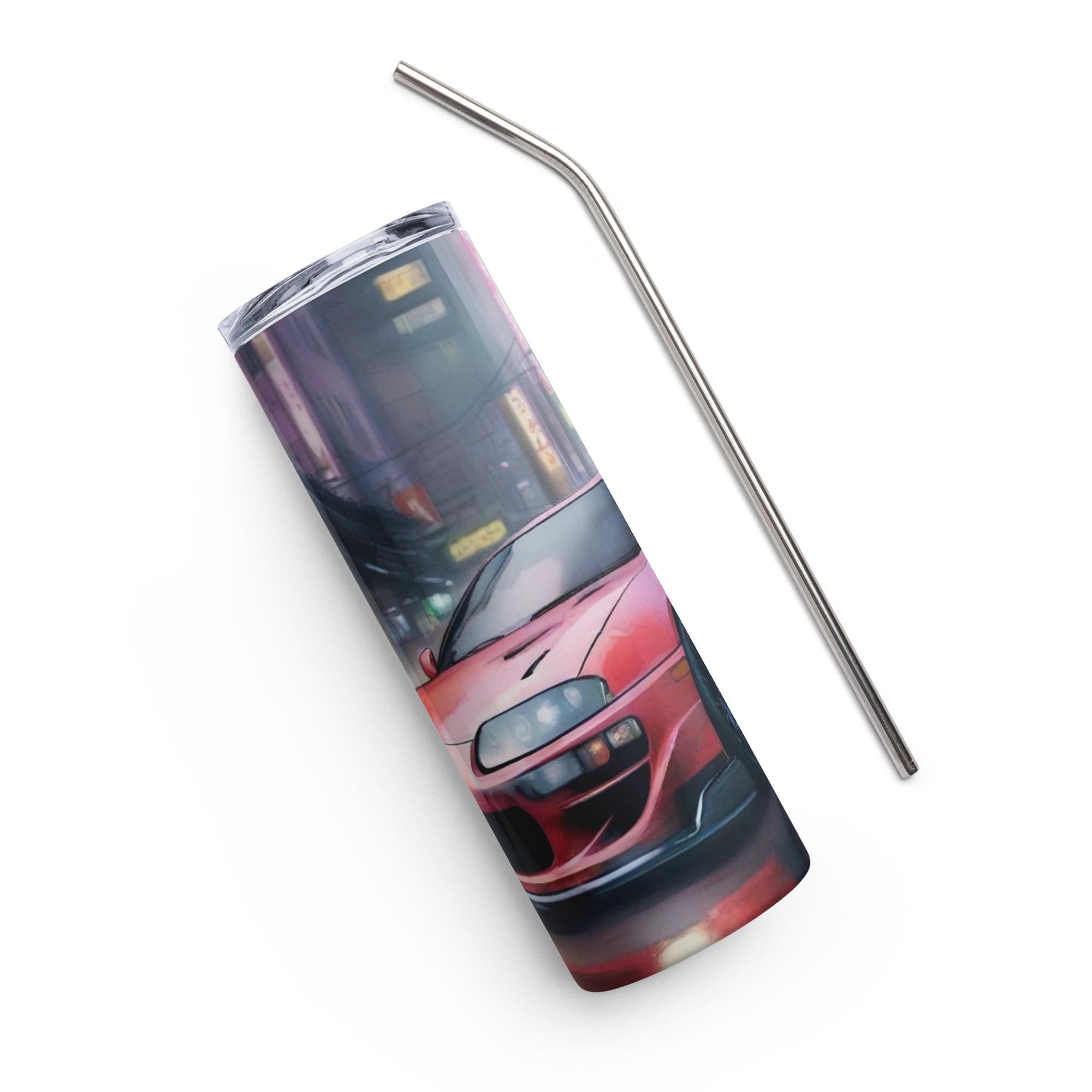 TunerGenix White Red Supra Stainless Steel Tumbler