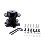 TunerGenix Interior Accessories Black Steering Wheel Quick Release Hub Kit