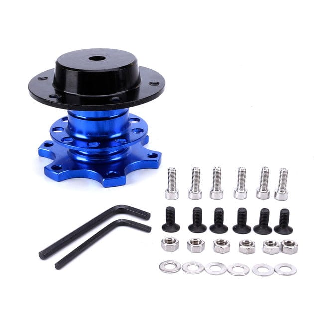 TunerGenix Interior Accessories Blue Steering Wheel Quick Release Hub Kit