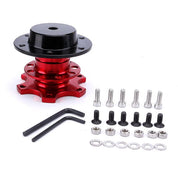 TunerGenix Interior Accessories Red Steering Wheel Quick Release Hub Kit