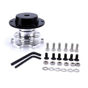 TunerGenix Interior Accessories Silver Steering Wheel Quick Release Hub Kit