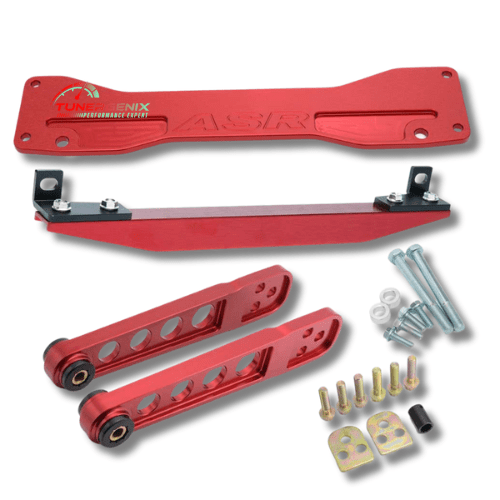 TunerGenix Subframe Brace Kit Red Subframe Brace Kit for Honda Civic Si/EP3 01-05