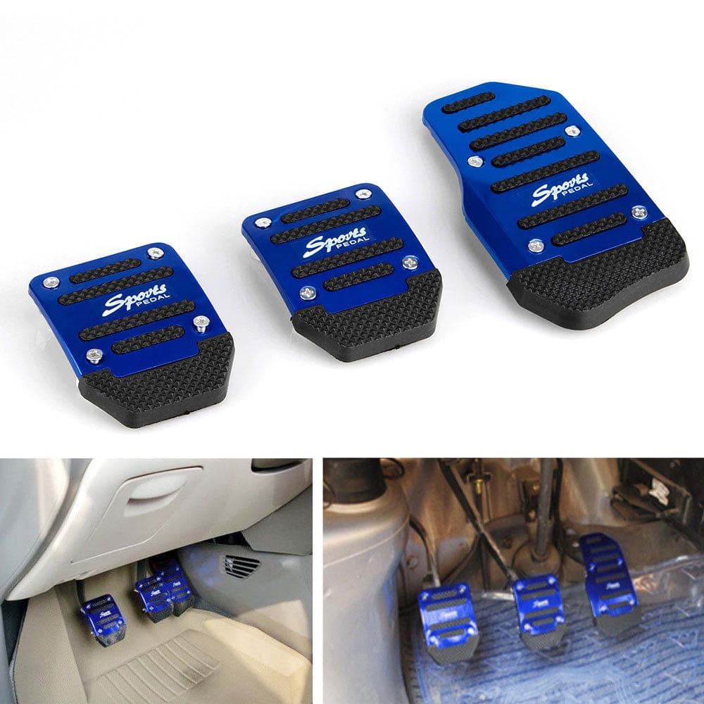 TunerGenix Interior Accessories Universal Aluminum Pedal Cover Set Kit