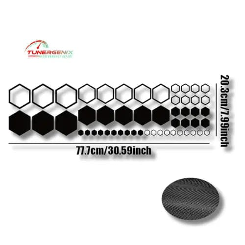 TunerGenix Vinyl Decal Carbon Fiber Black Honeycomb Vinyl Decal
