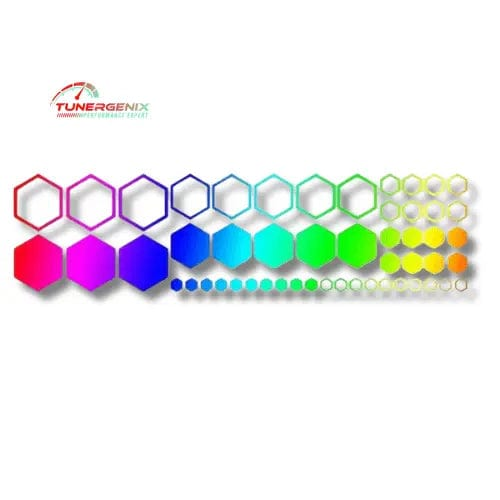 TunerGenix Vinyl Decal Multi-Color Honeycomb Vinyl Decal